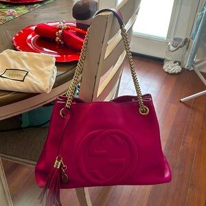 Gucci Chain Shoulder Soho Pink Bag